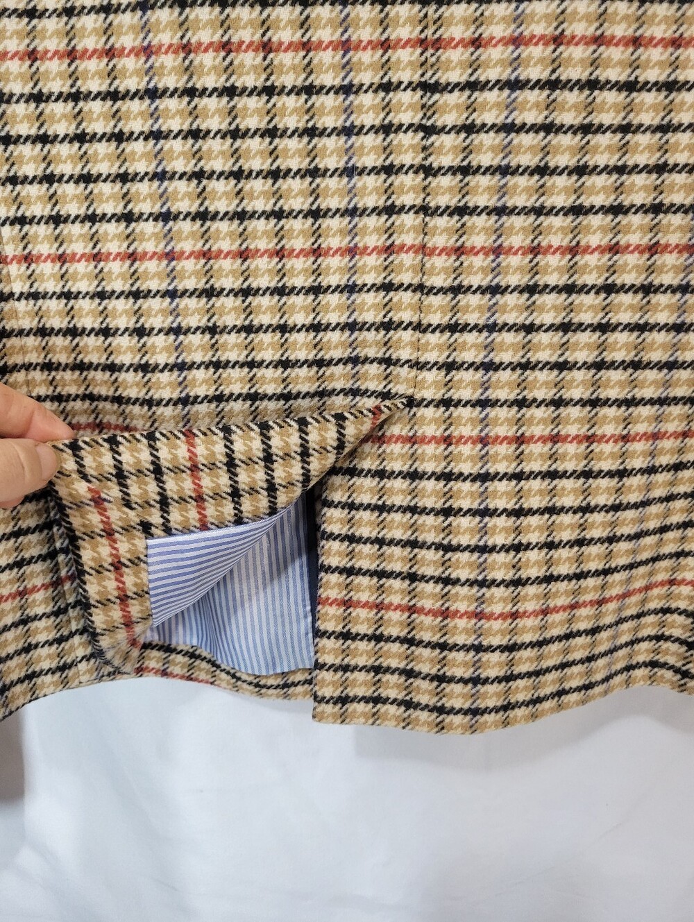 J.Crew Plaid Herringbone Tan Wool Blend Schoolboy Blazer Old-money Academia Fall - Picture 15 of 15